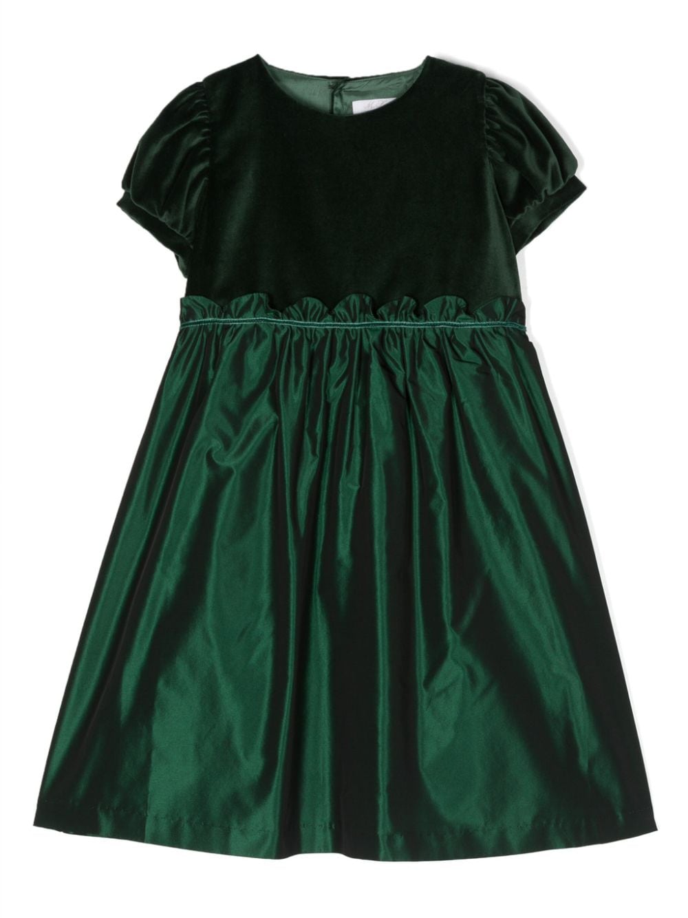 Mariella Ferrari velvet-trim puff-sleeve dress - Green von Mariella Ferrari