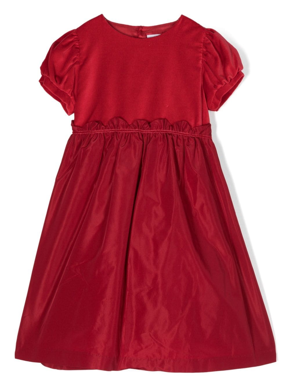 Mariella Ferrari velvet-trim puff-sleeve dress - Red von Mariella Ferrari