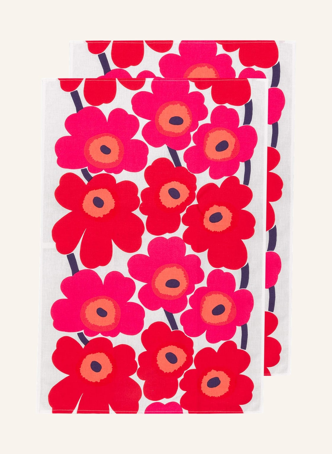 Marimekko 2er-Set Geschirrtücher Pieni Unikko Mit Leinen rot Marimekko 2er-Set Geschirrtücher Pieni Unikko Mit Leinen rot von Marimekko