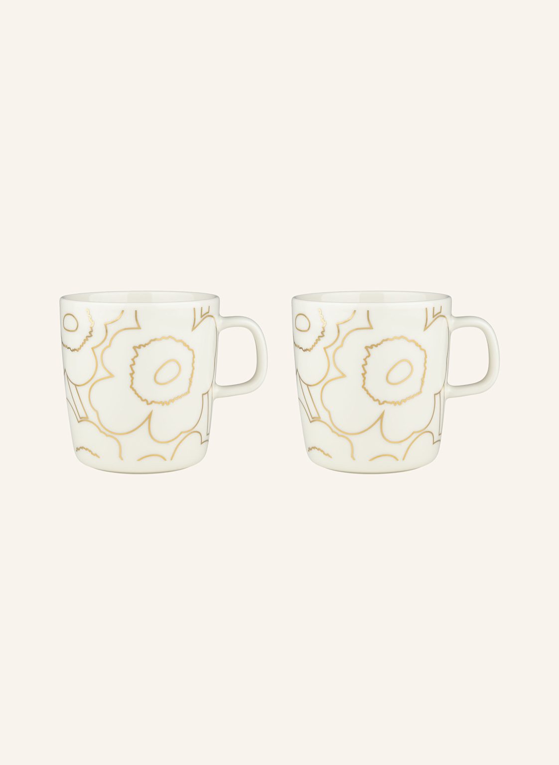 Marimekko 2er-Set Henkelbecher Oiva/Piirto Unikko weiss Marimekko 2er-Set Henkelbecher Oiva/Piirto Unikko weiss von Marimekko