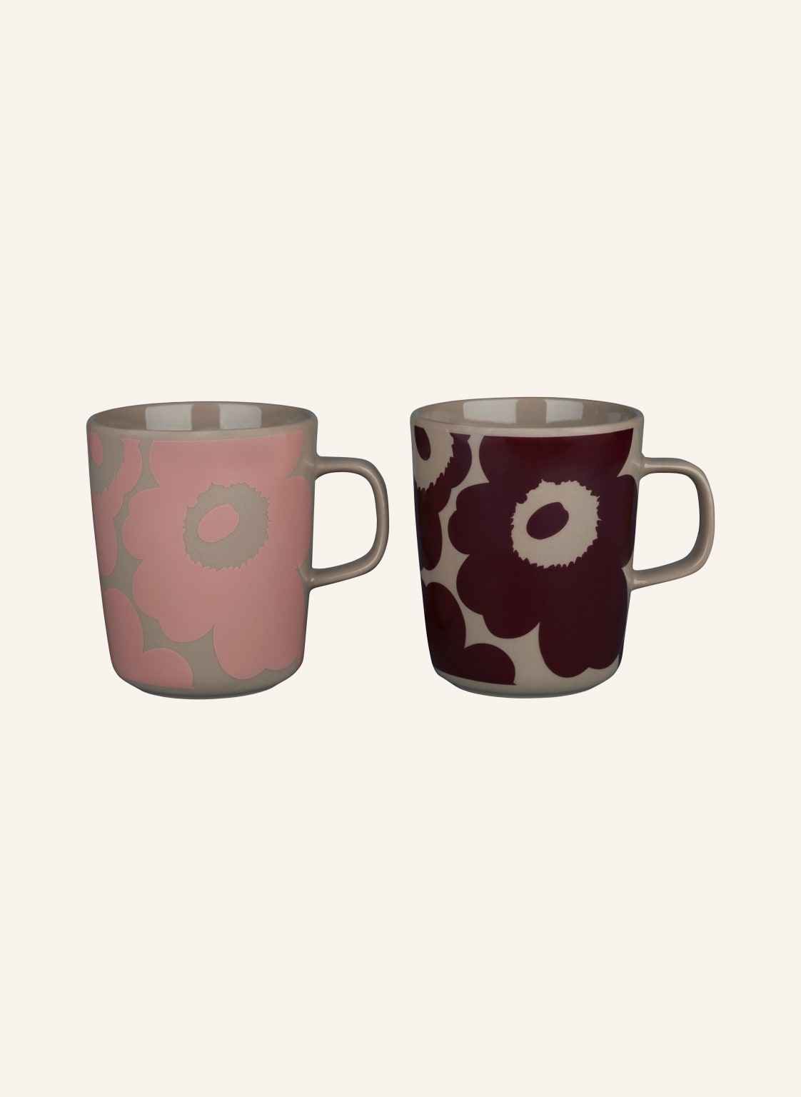 Marimekko 2er-Set Henkelbecher Oiva Unikko beige von Marimekko