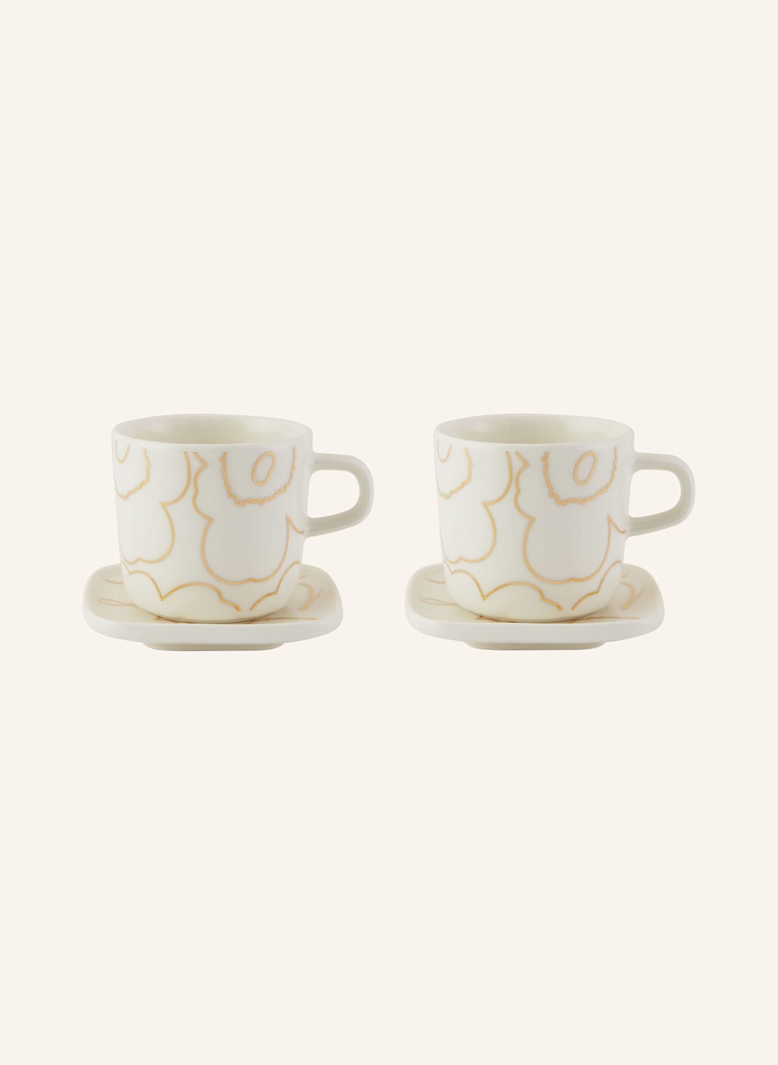 Marimekko 2er-Set Kaffeetassen Oiva/Piirto Unikko Mit Untertassen weiss Marimekko 2er-Set Kaffeetassen Oiva/Piirto Unikko Mit Untertassen weiss von Marimekko