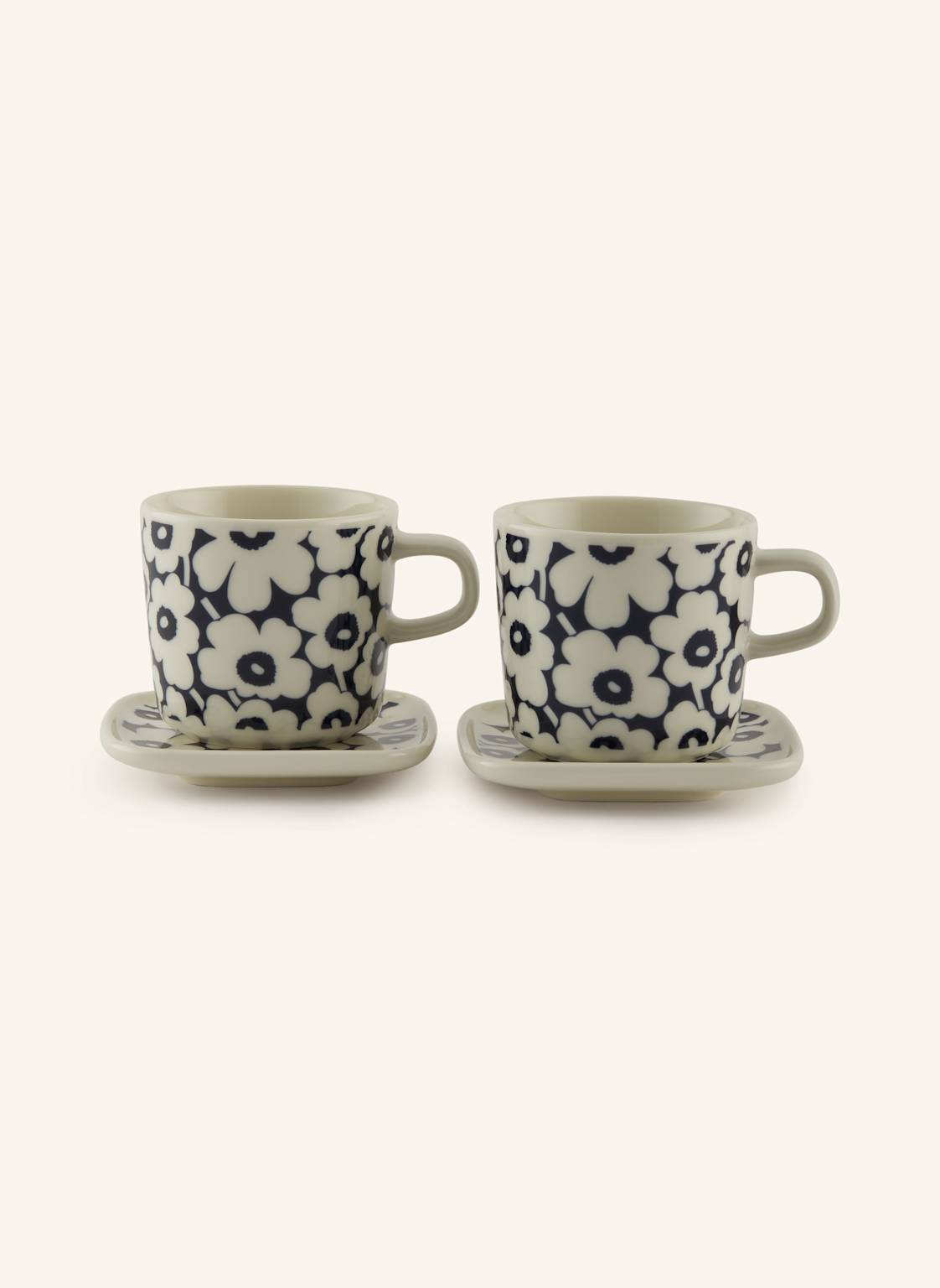 Marimekko 4-Tlg. Geschirr-Set Oiva /Pikkuinen Unikko weiss von Marimekko