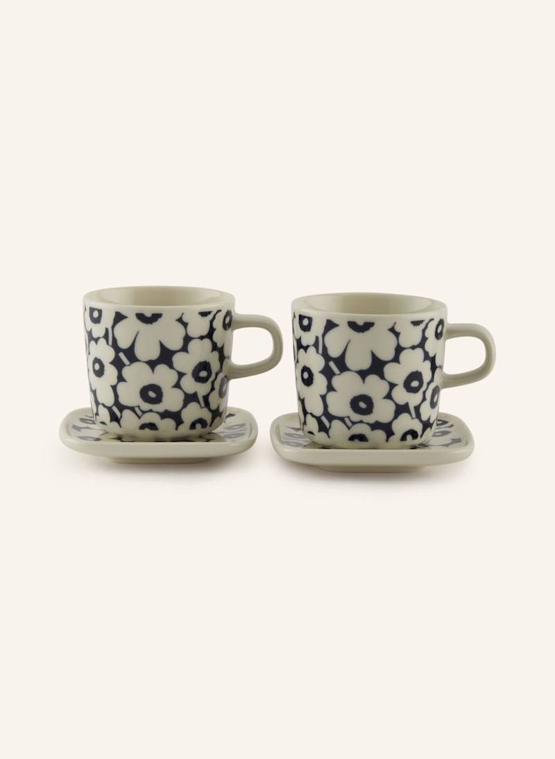 Marimekko 4-Tlg. Geschirr-Set Oiva /Pikkuinen Unikko weiss von Marimekko