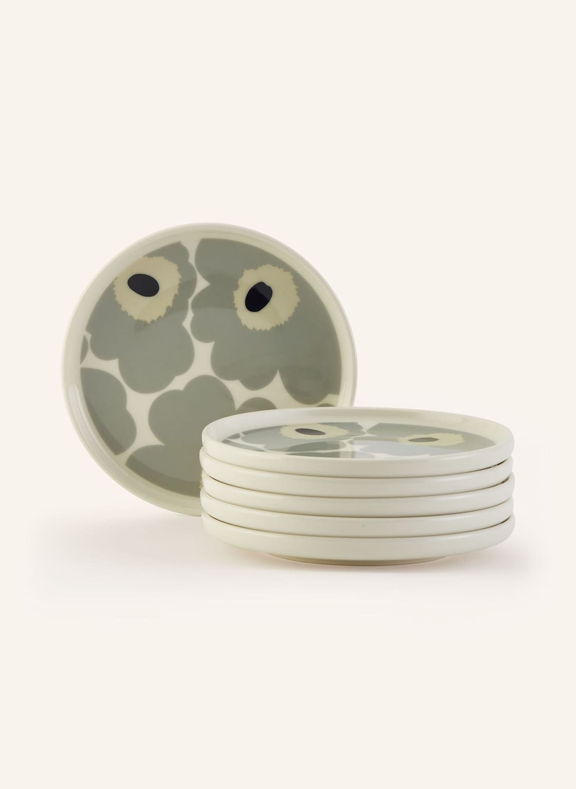 Marimekko 6er-Set Dessert Oiva/Unikko grau Marimekko 6er-Set Dessert Oiva/Unikko grau von Marimekko