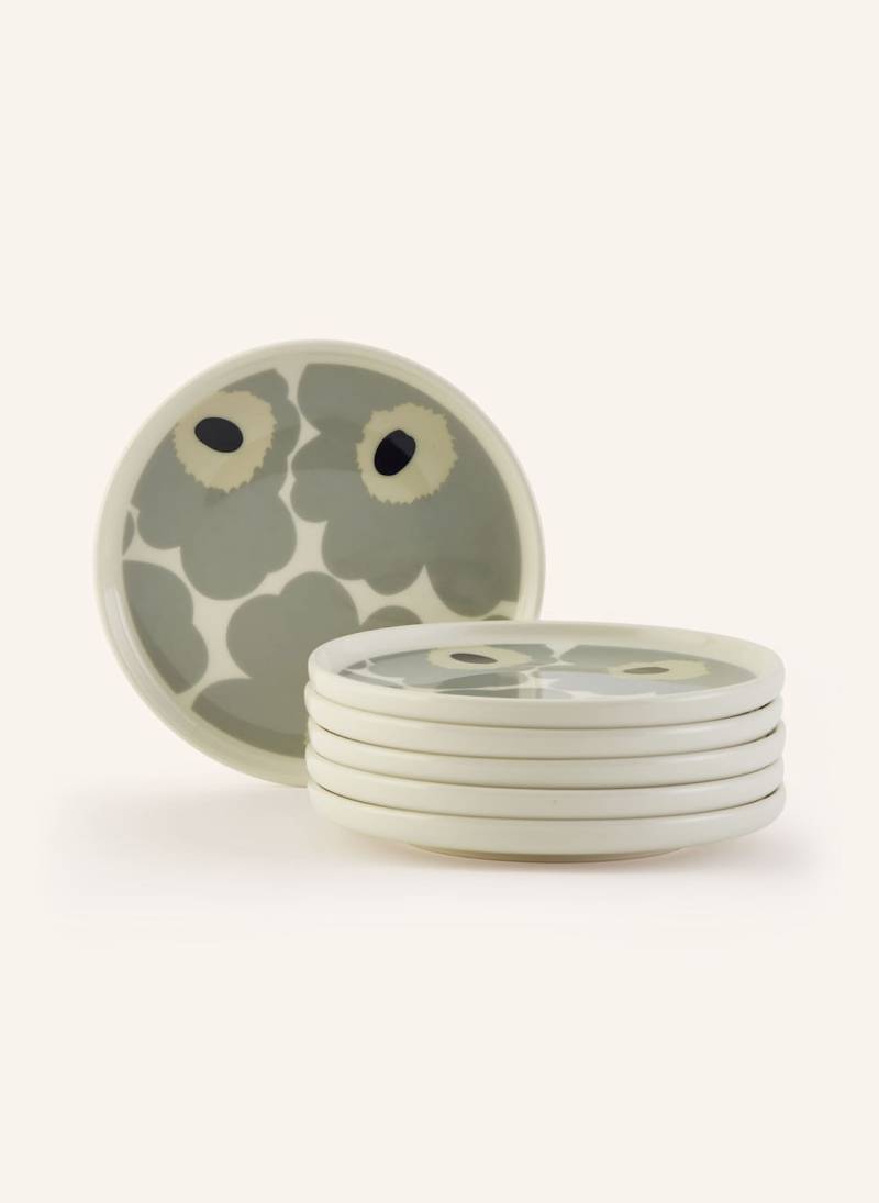 Marimekko 6er-Set Dessert Oiva/Unikko grau von Marimekko