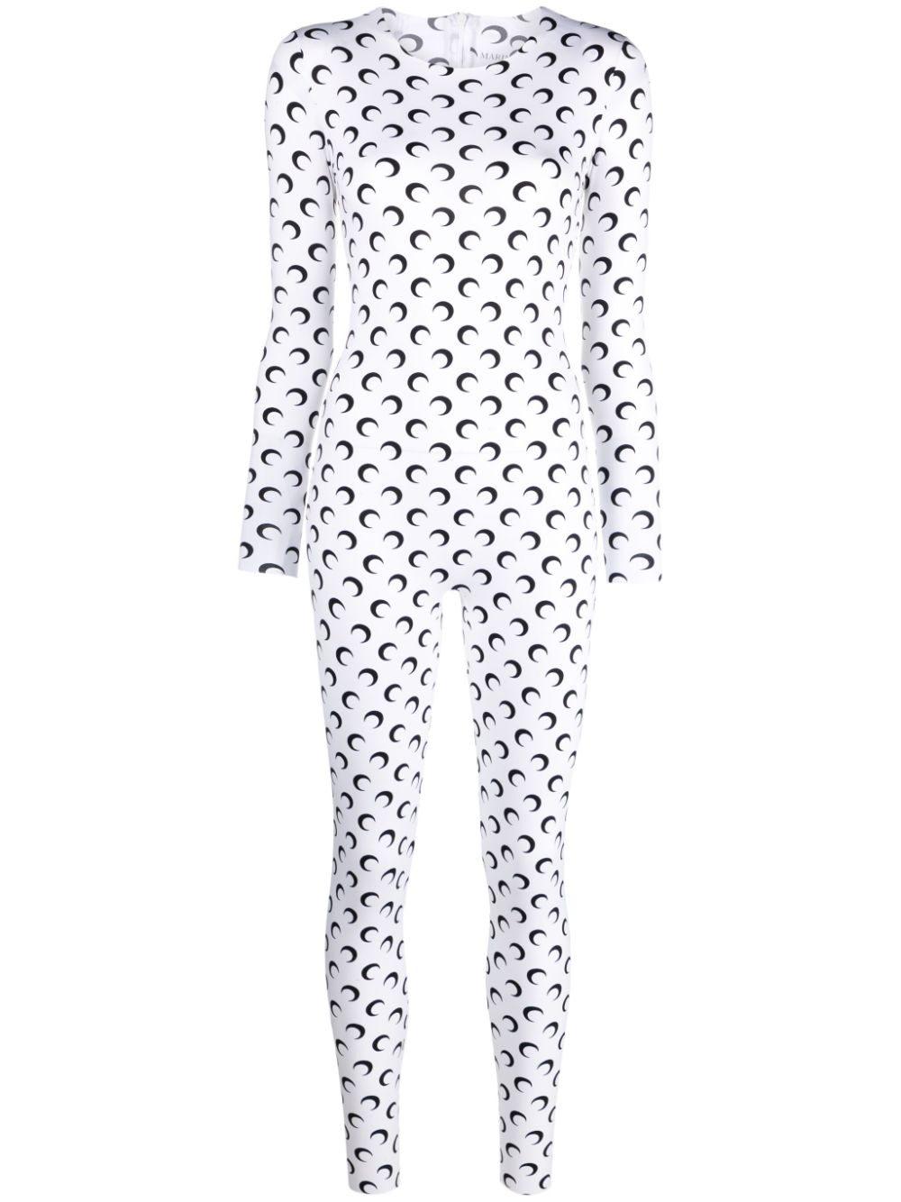 Marine Serre All Over Moon jersey catsuit - White von Marine Serre