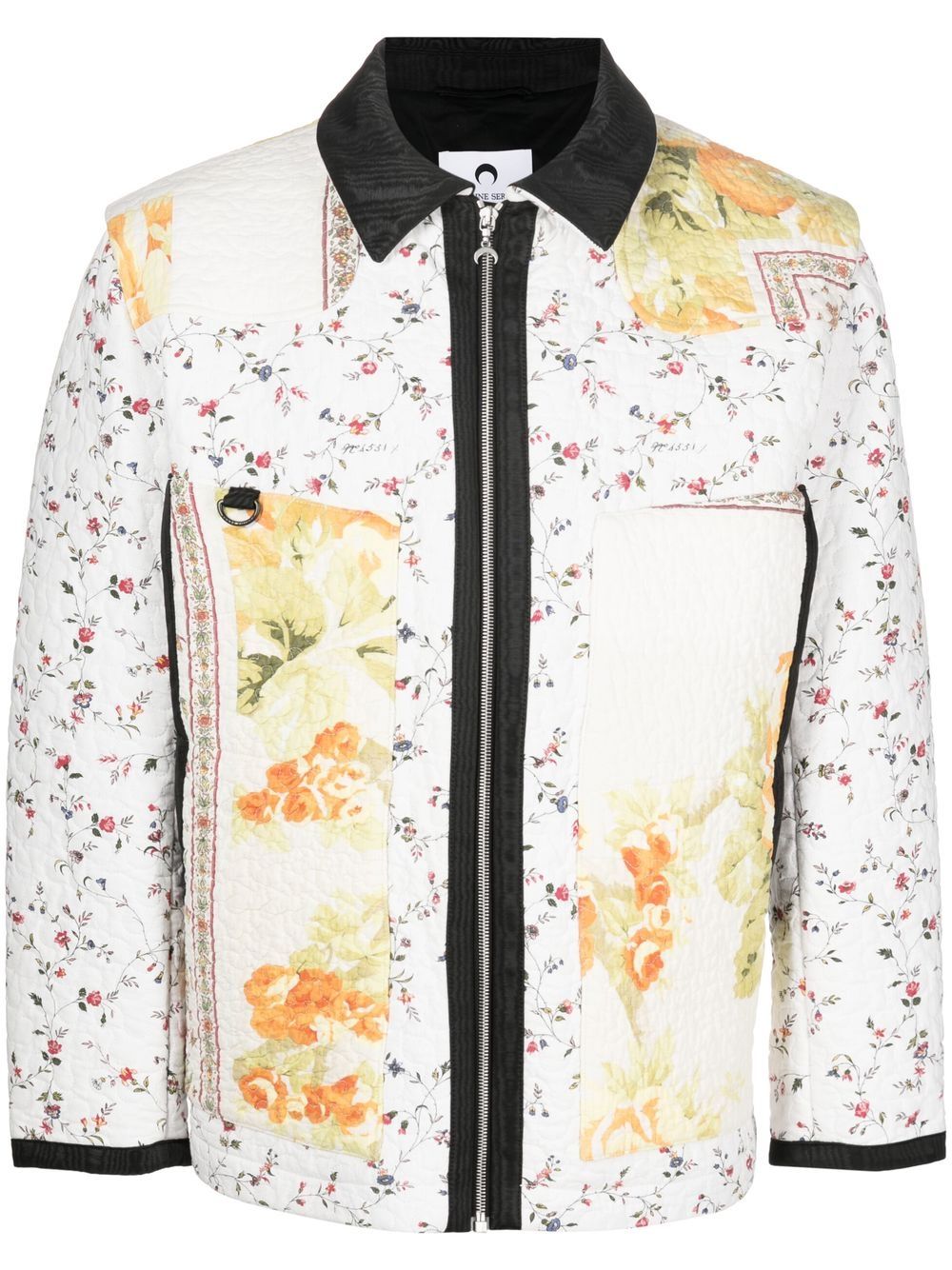 Marine Serre Boutis floral-print quilted jacket - White von Marine Serre