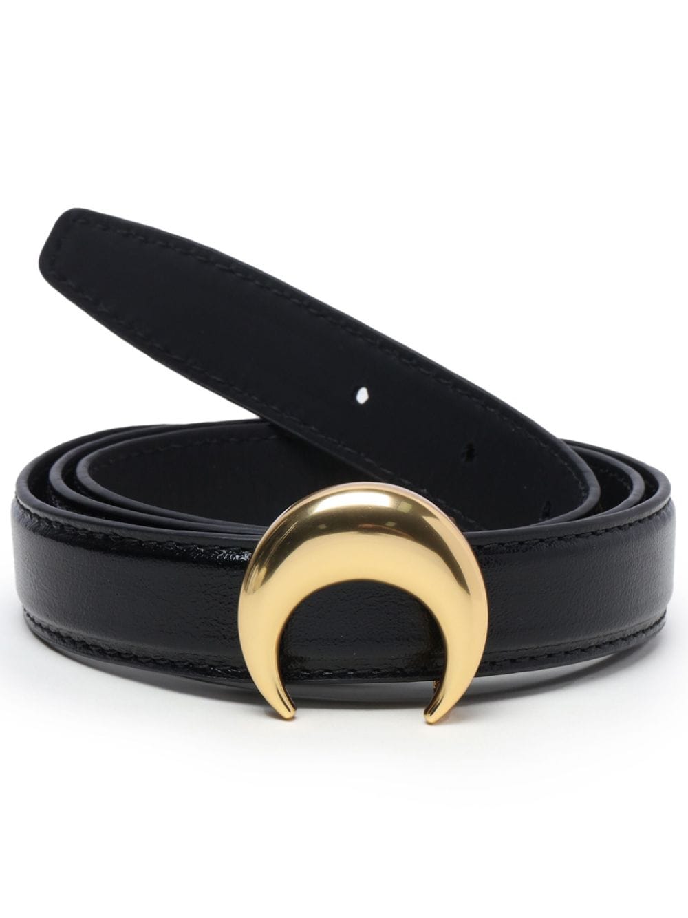 Marine Serre Crescent Moon buckle leather belt - Black von Marine Serre