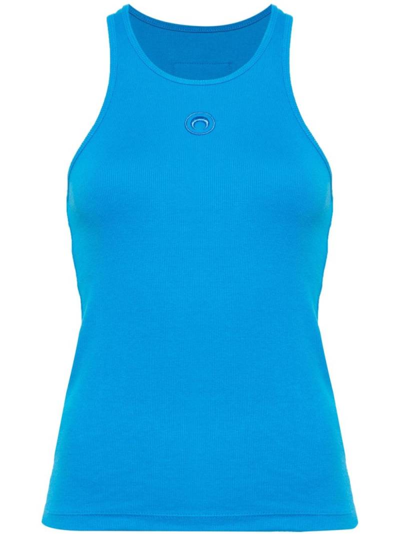 Marine Serre Crescent Moon-embroidered tank top - Blue von Marine Serre