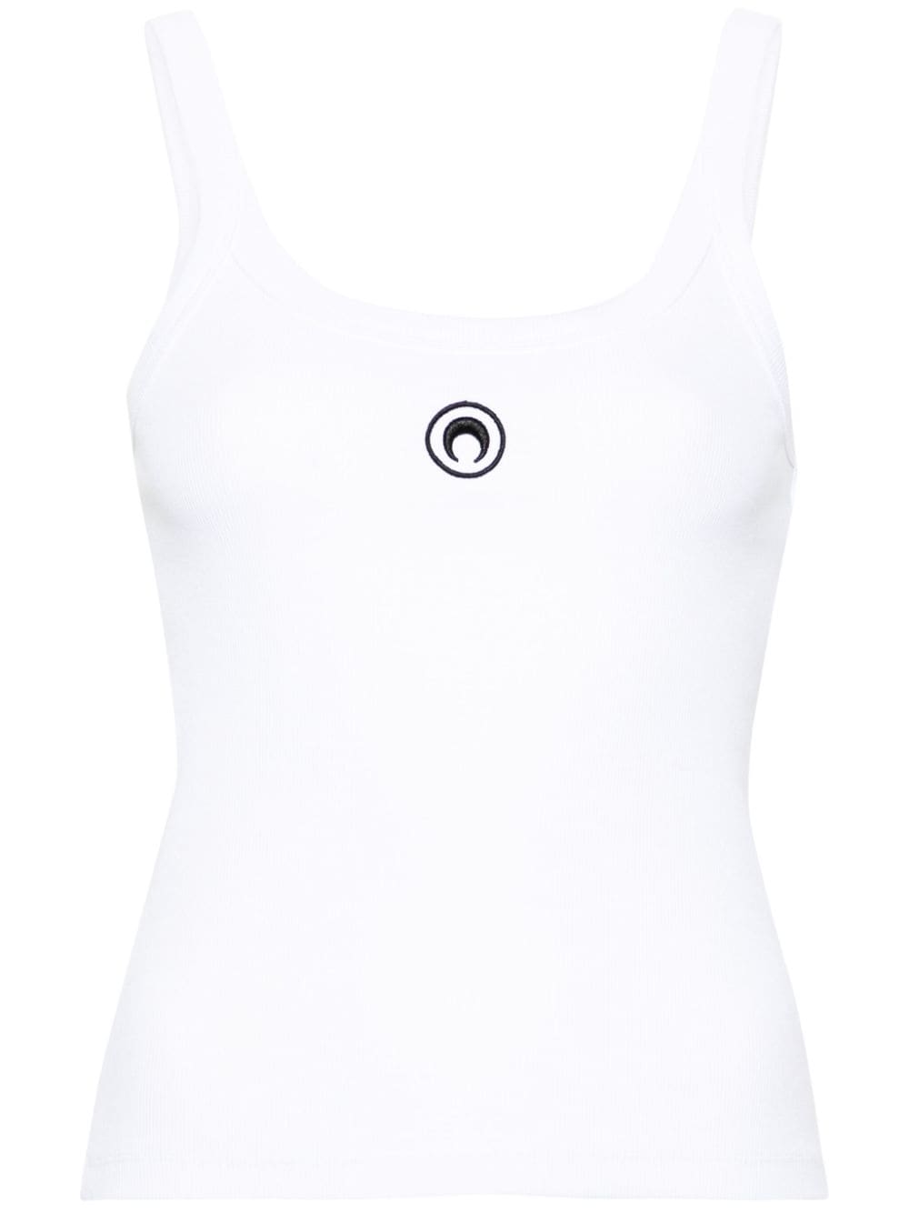 Marine Serre Crescent Moon-embroidered tank top - White von Marine Serre