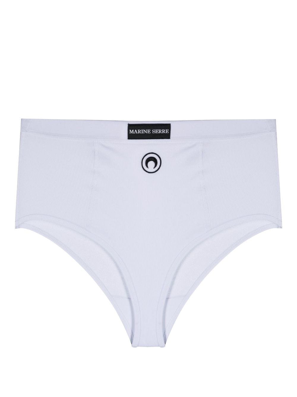 Marine Serre Crescent Moon-embroidered cotton briefs - White von Marine Serre