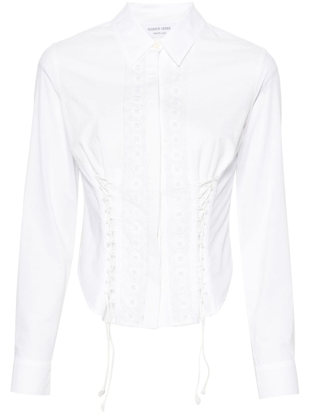 Marine Serre Household corset-style cotton shirt - White von Marine Serre