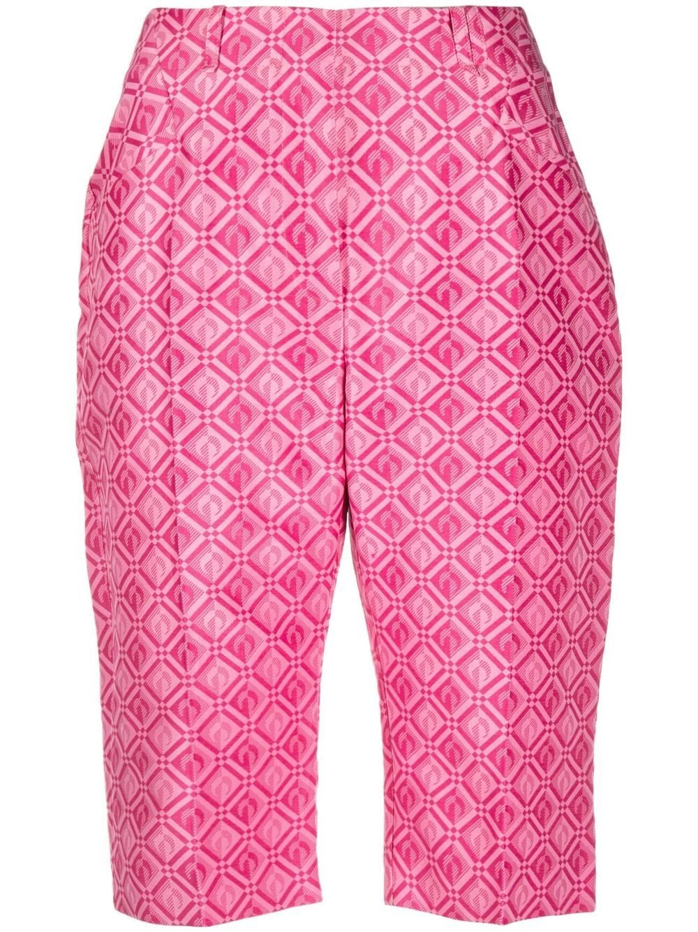 Marine Serre Moon Diamant knee-length shorts - Pink von Marine Serre