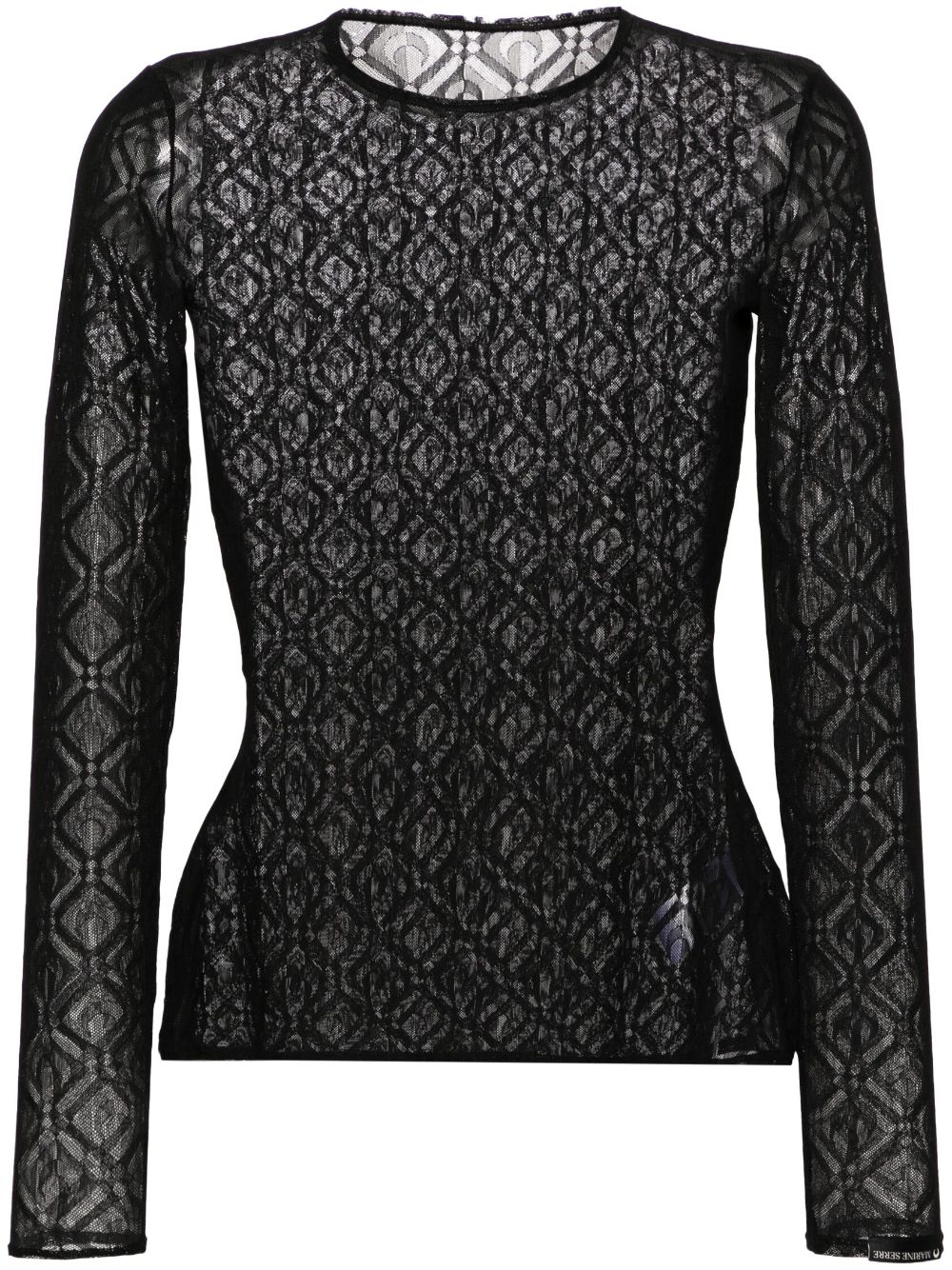 Marine Serre Moon Diamant-jacquard top - Black von Marine Serre