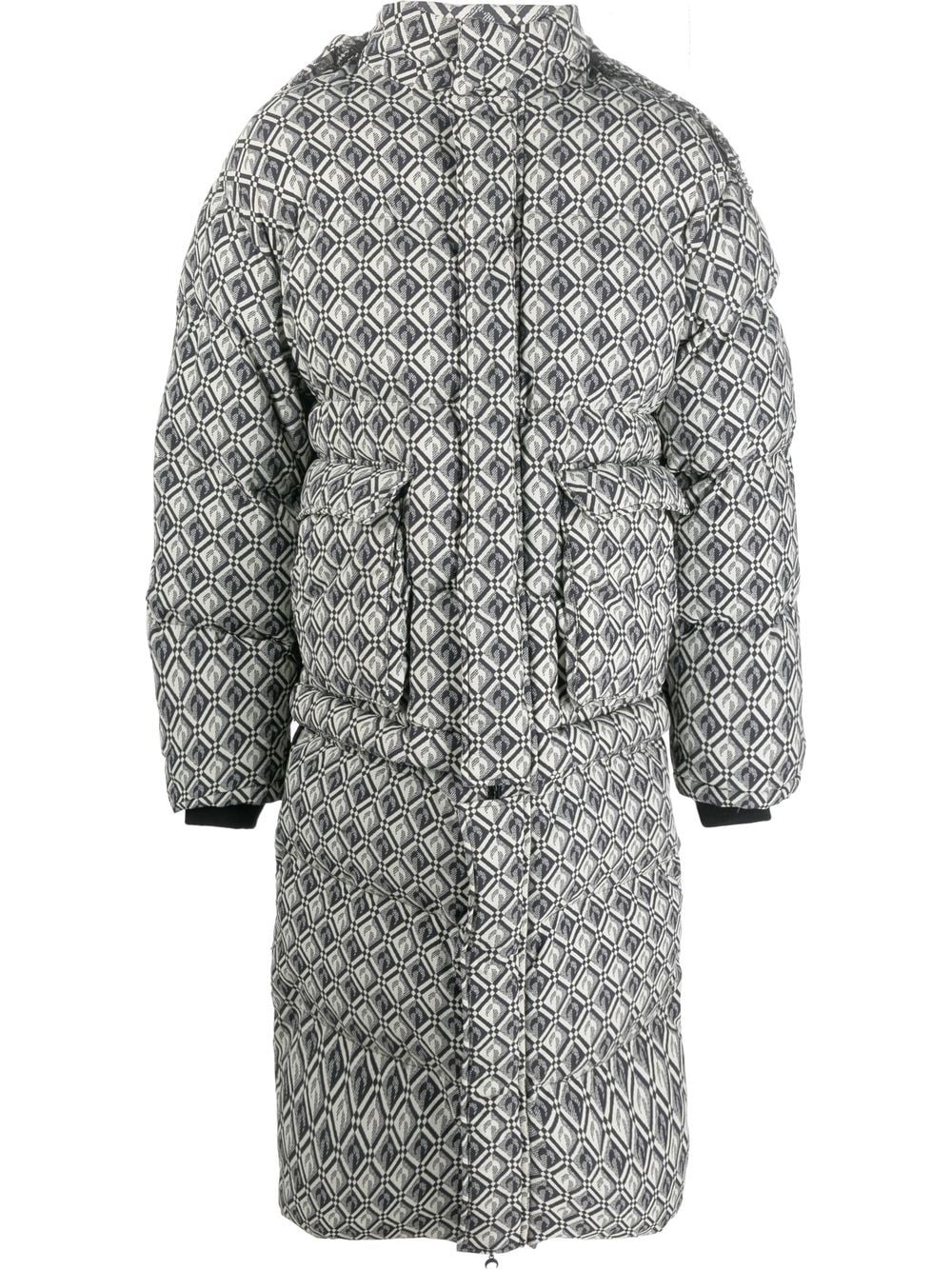 Marine Serre Moon Diamond-pattern oversized puffer coat - White von Marine Serre