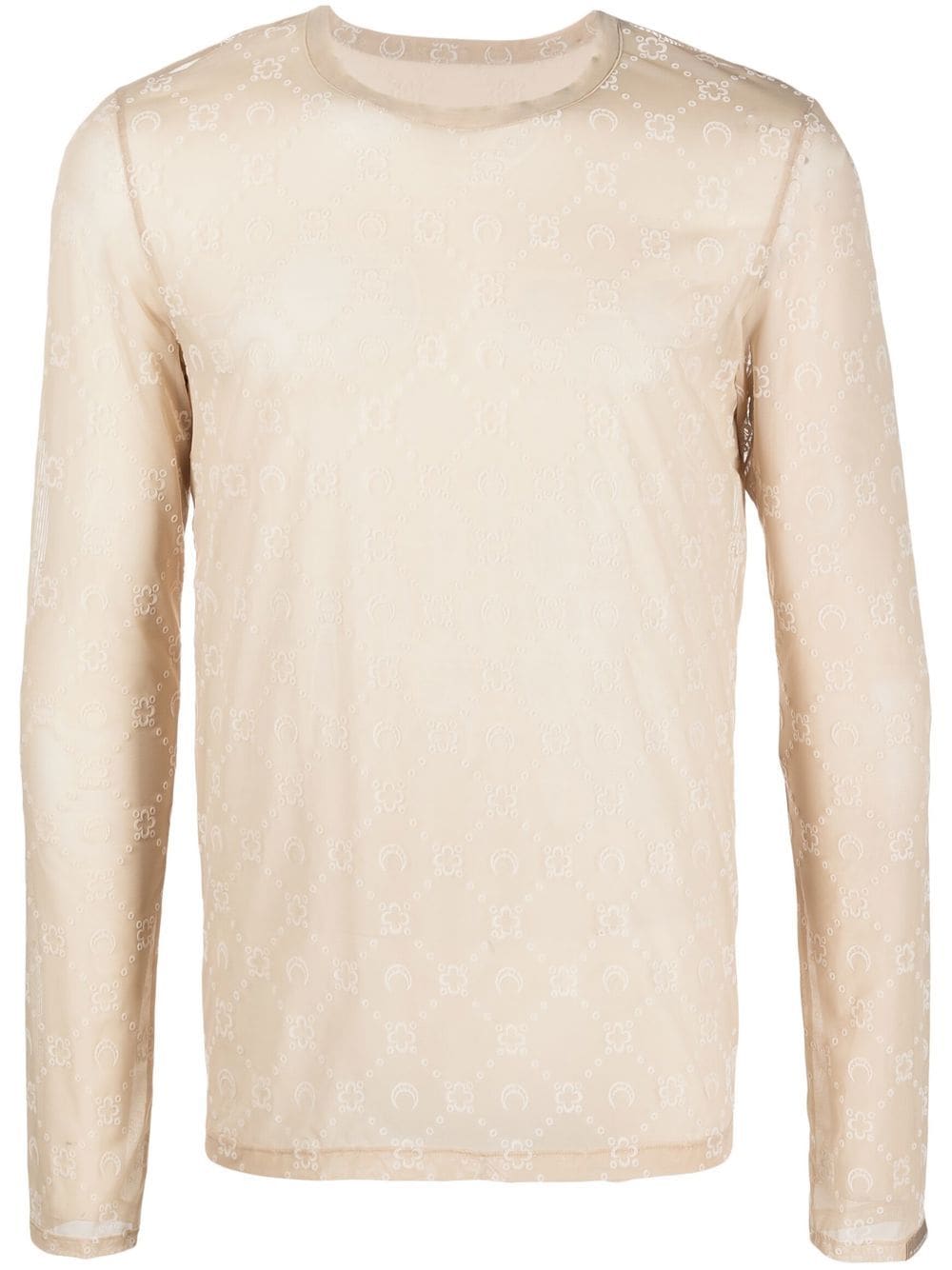 Marine Serre Moonogram-pattern long-sleeve T-shirt - Neutrals von Marine Serre