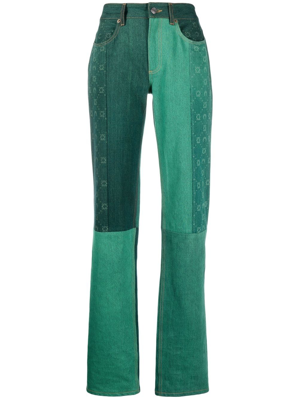 Marine Serre Moonogram straight-leg jeans - Green von Marine Serre