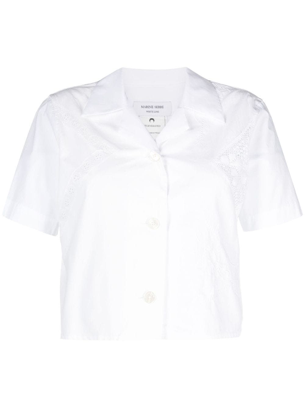 Marine Serre Regenerated Household Linen cotton shirt - White von Marine Serre