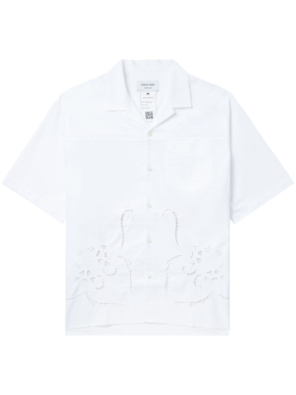 Marine Serre Regenerated Household cotton shirt - White von Marine Serre