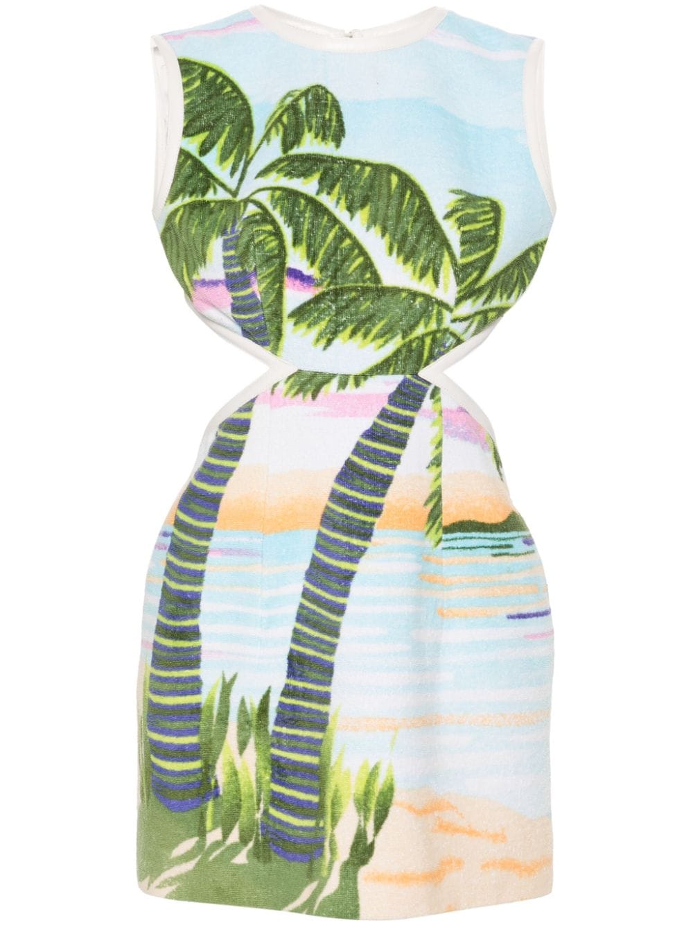 Marine Serre beach print-jacquard mini dress - Green von Marine Serre