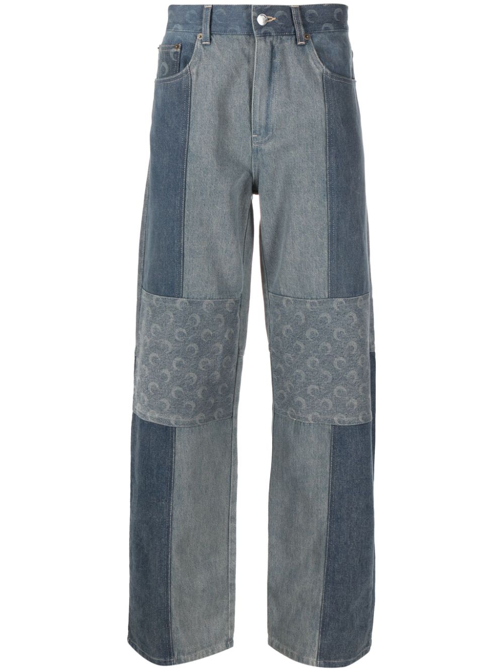 Marine Serre Regenerated Denim straight-leg trousers - Blue von Marine Serre