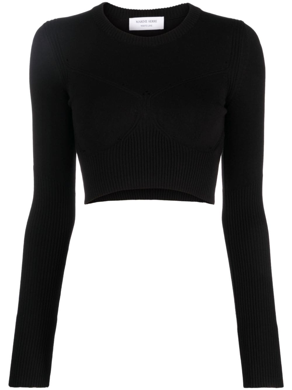 Marine Serre cropped knitted top - Black von Marine Serre