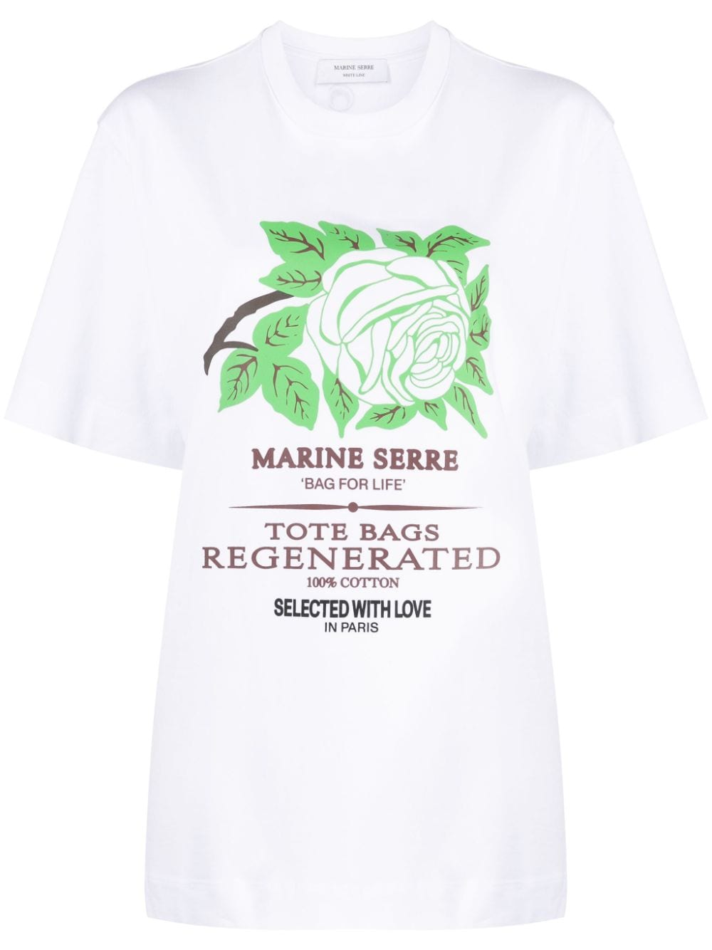 Marine Serre graphic-print organic cotton T-shirt - White von Marine Serre