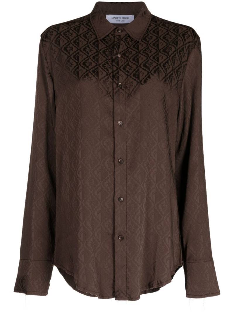 Marine Serre jacquard long-sleeved shirt - Brown von Marine Serre