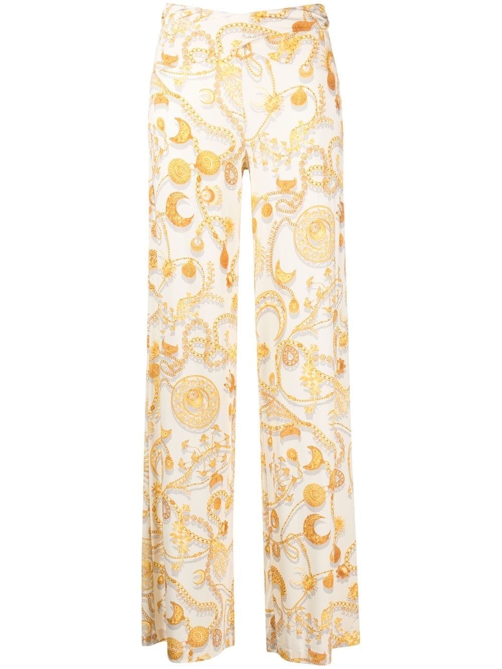 Marine Serre Ornament Jewellery-print wide-leg trousers - Neutrals von Marine Serre