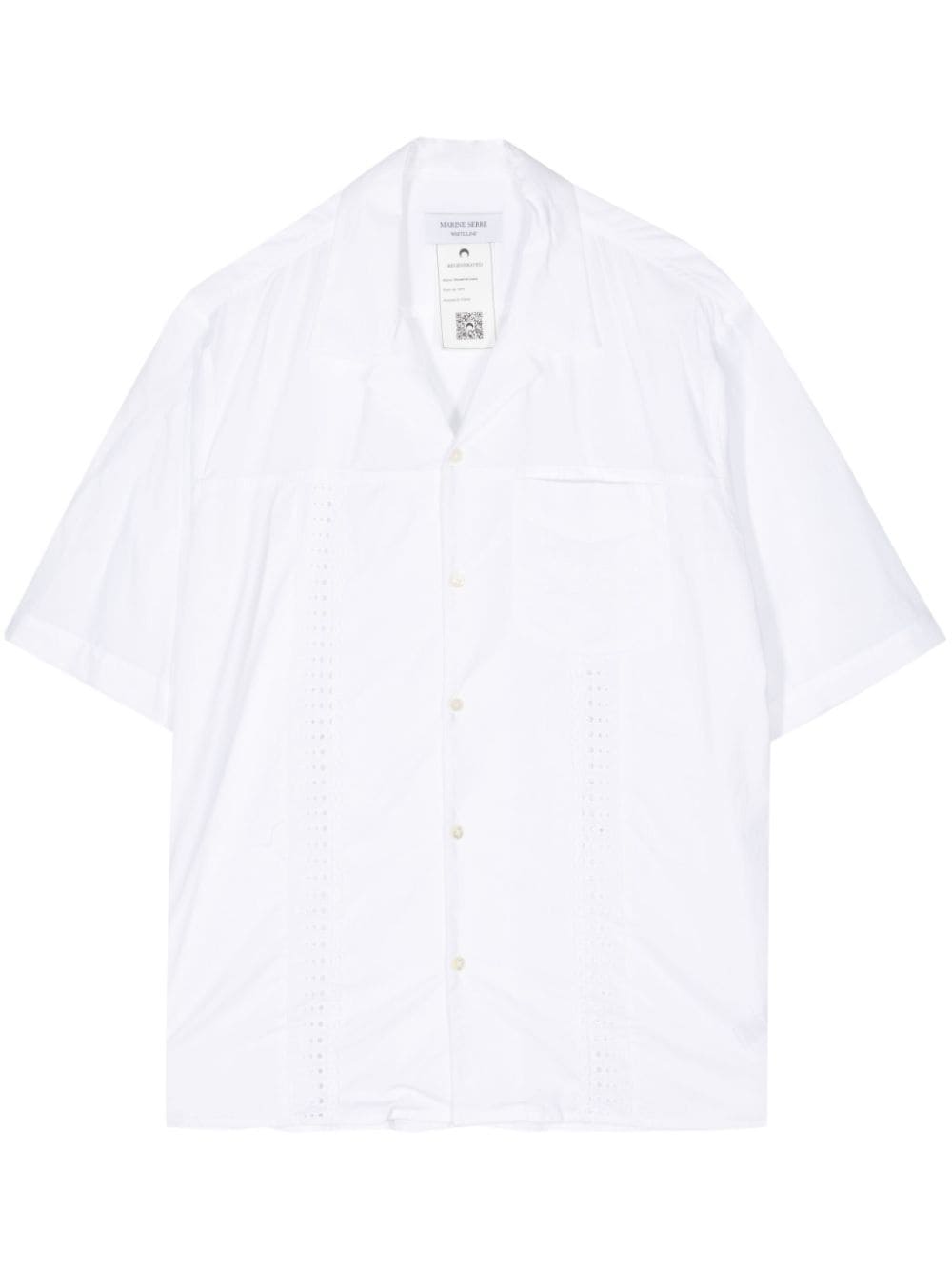 Marine Serre lace-detail cotton shirt - White von Marine Serre
