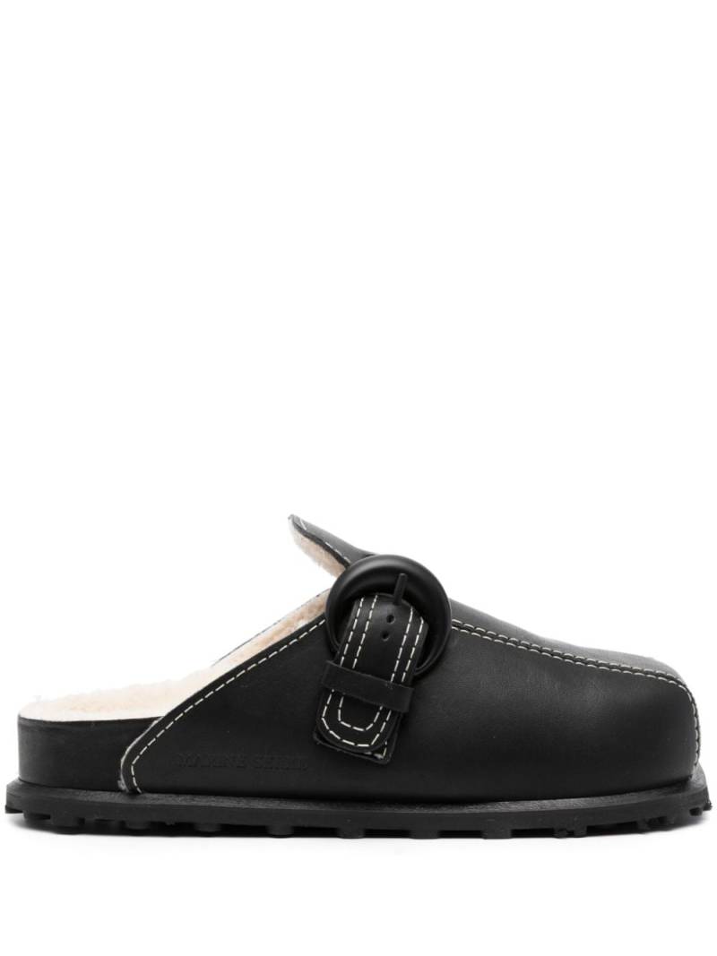 Marine Serre leather slide sandals - Black von Marine Serre