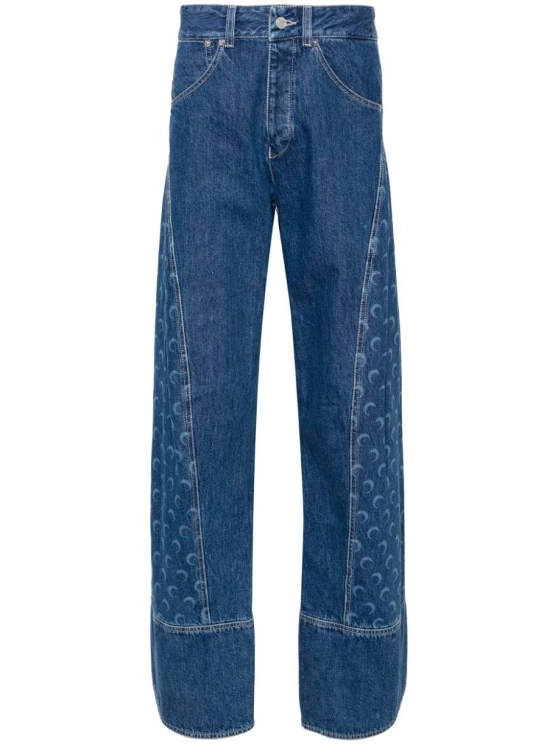 Marine Serre mid-rise straight-leg jeans - Blue von Marine Serre