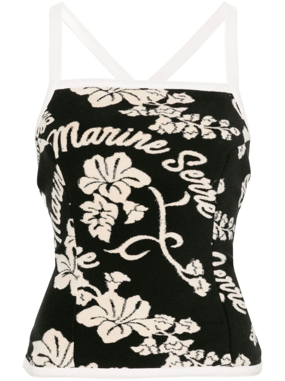 Marine Serre patterned-jacquard top - Black von Marine Serre