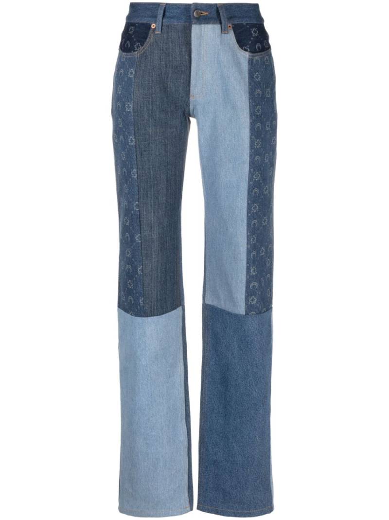 Marine Serre straight-leg patchwork jeans - Blue von Marine Serre