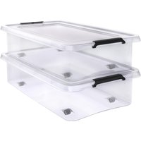 Aufbewahrungsbox 2er-Set Transparent 60x40x17cm 30L von Deuba®