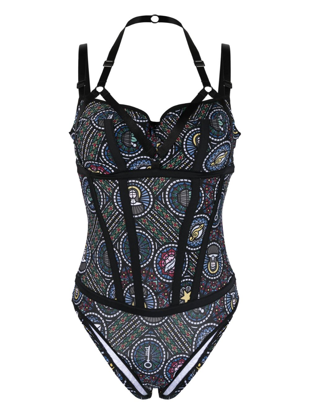 Marlies Dekkers Ecclesia stained-glass print body - Black von Marlies Dekkers