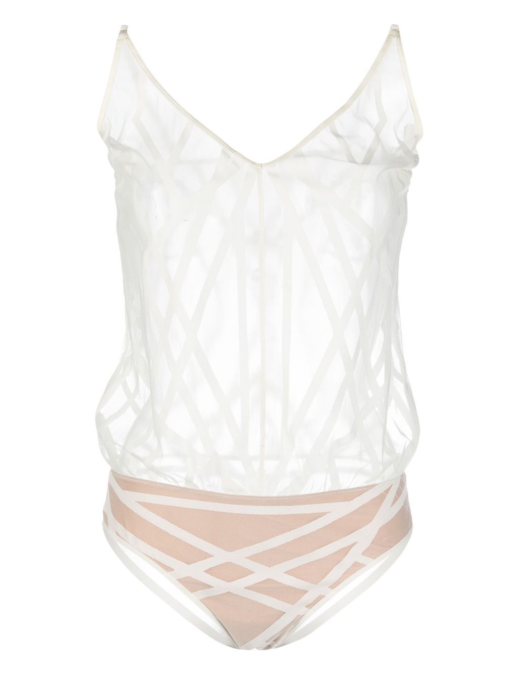 Marlies Dekkers Illusionist patterned-jacquard bodysuit - White von Marlies Dekkers