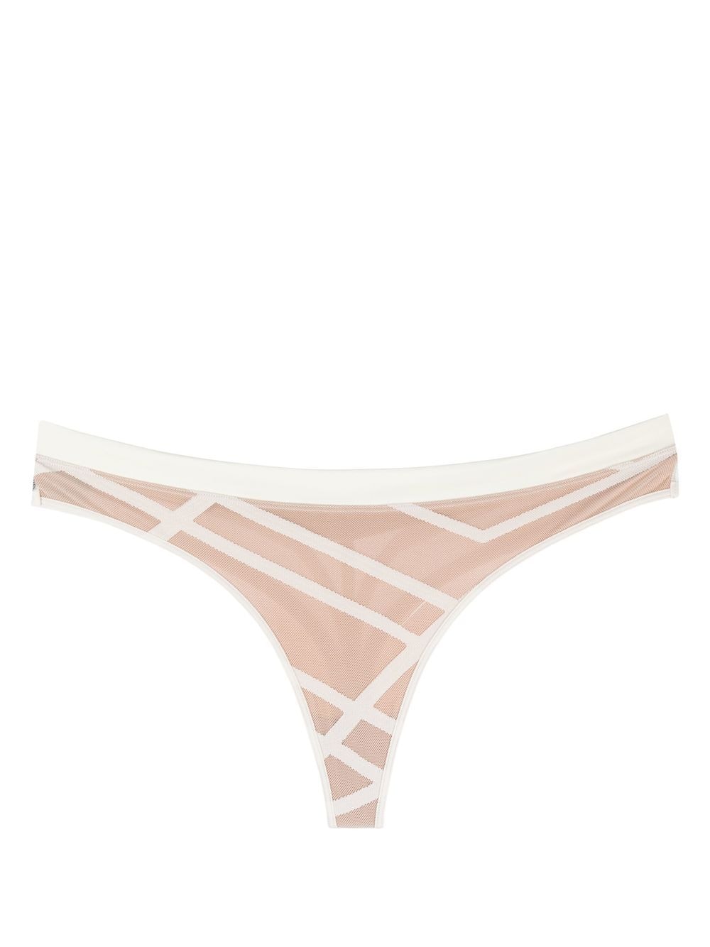 Marlies Dekkers Illusionist patterned-jacquard butterfly thong - Neutrals von Marlies Dekkers