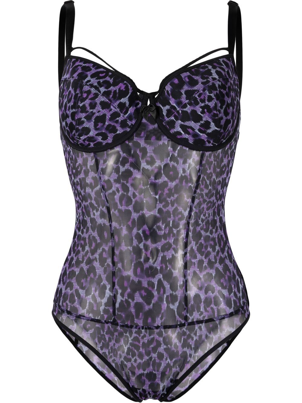 Marlies Dekkers Peekaboo leopard-print plunge body - Purple von Marlies Dekkers