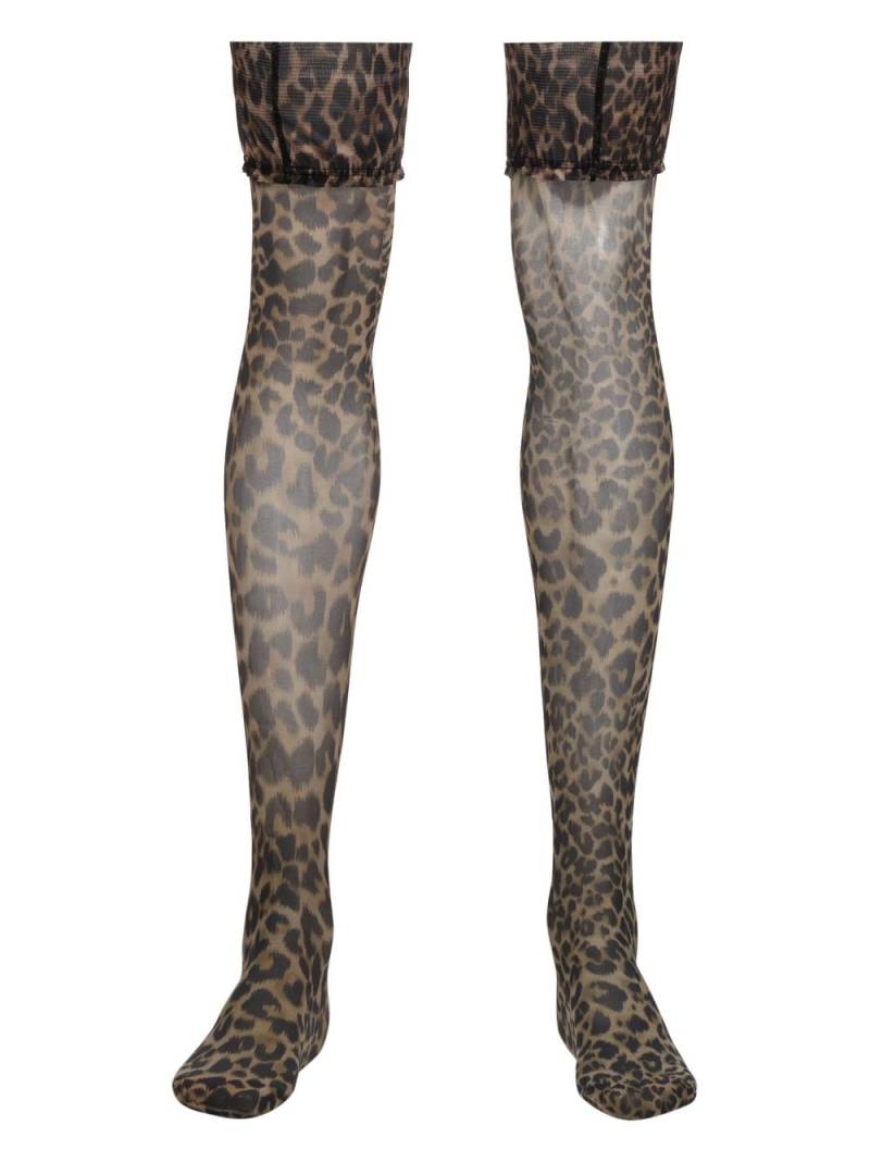 Marlies Dekkers leopard-print sheer stockings - Brown von Marlies Dekkers