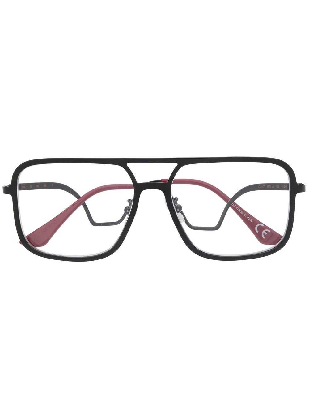 Marni Eyewear C47 square-frame glasses - Black von Marni Eyewear