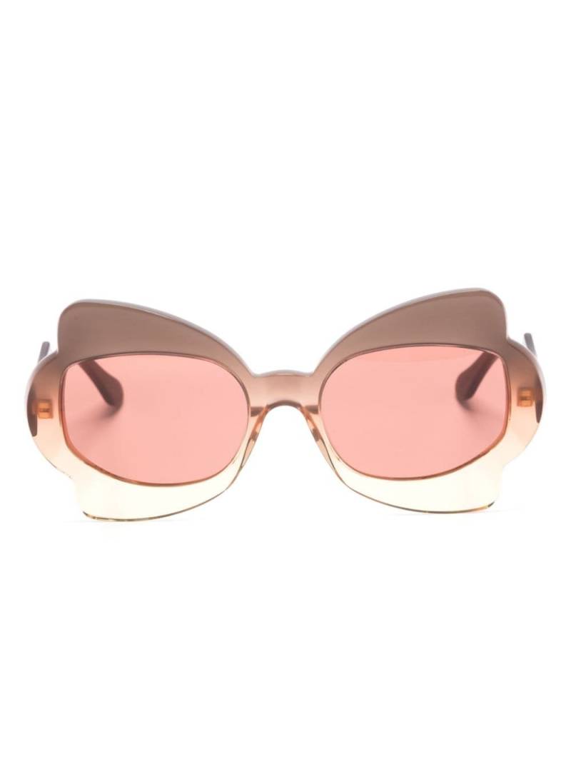 Marni Eyewear Monumental Gate oversize-frame sunglasses - Brown von Marni Eyewear