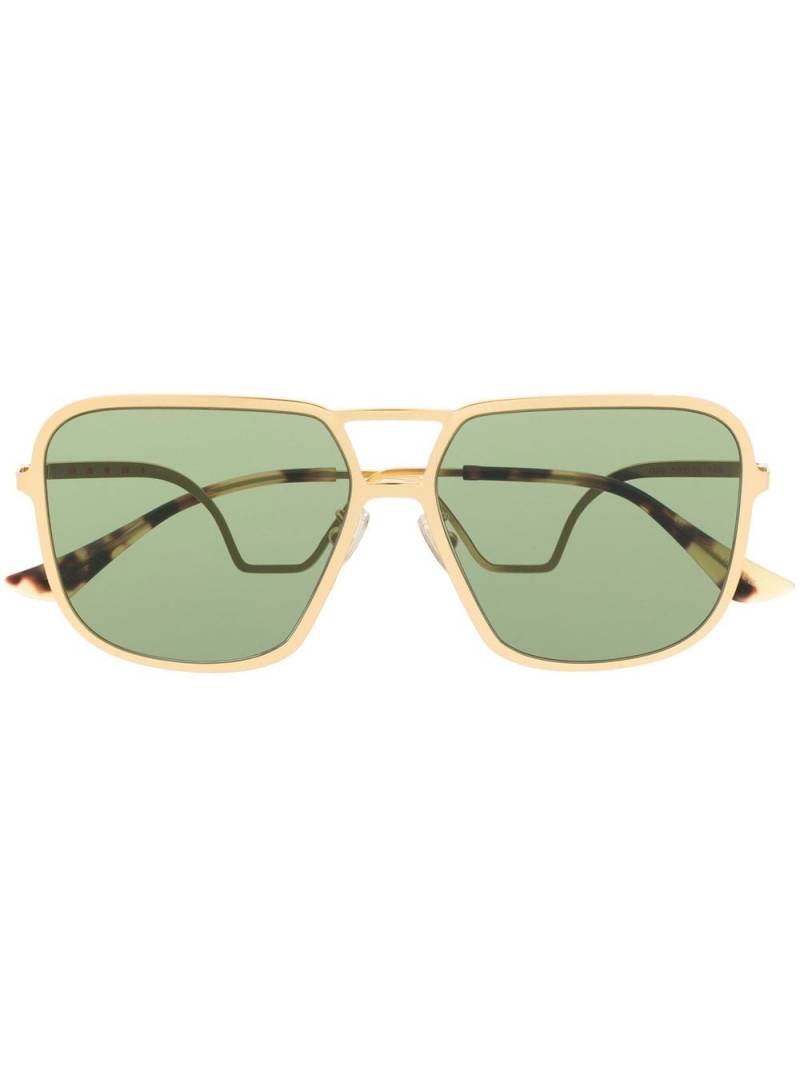 Marni Eyewear tinted-lenses pilot-frame sunglasses - Gold von Marni Eyewear