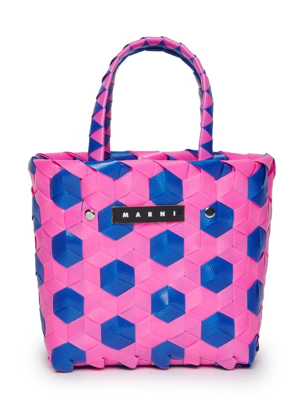 Marni Kids Dot woven tote bag - Blue von Marni Kids