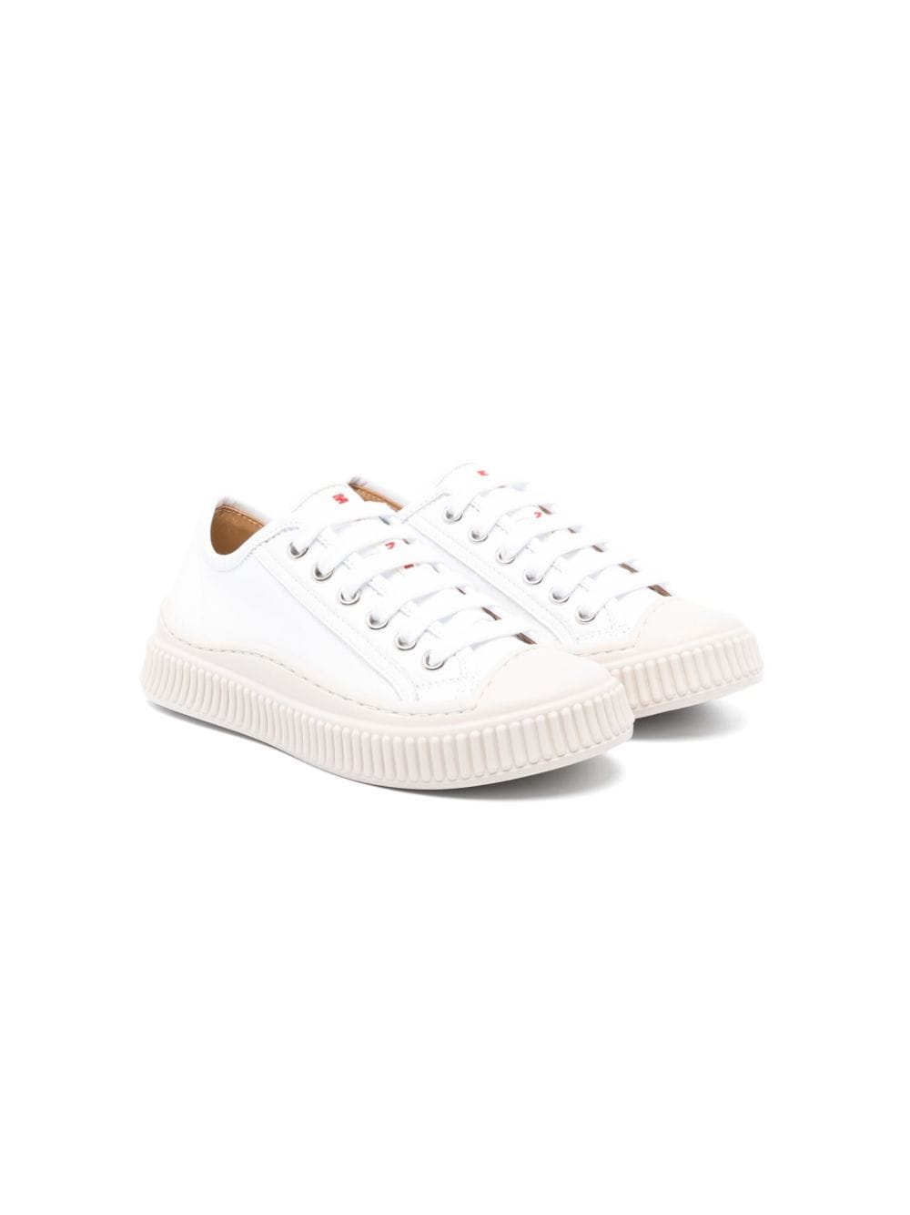 Marni Kids Pablo lace-up leather sneakers - White von Marni Kids