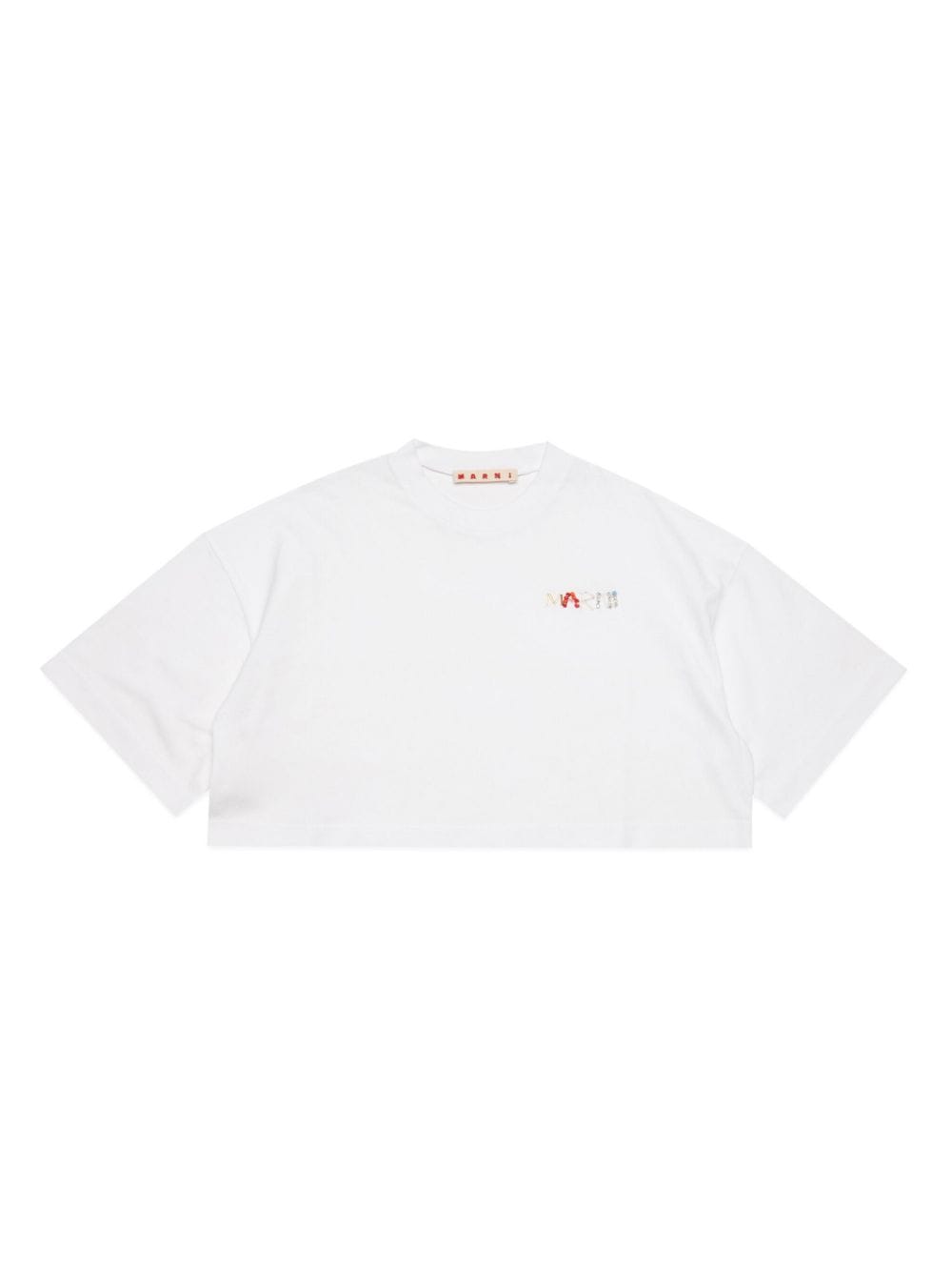 Marni Kids bead-embellished logo T-shirt - White von Marni Kids