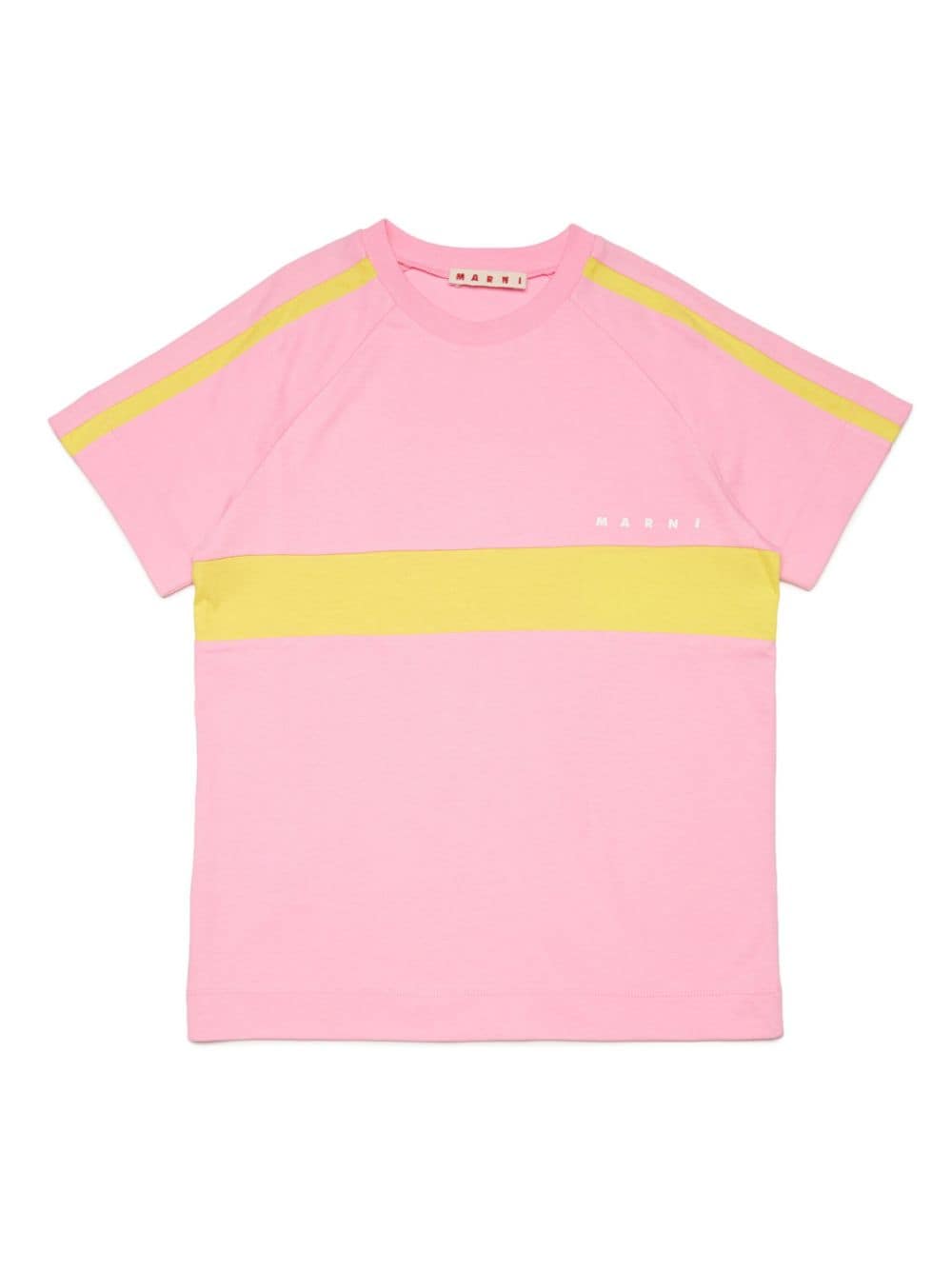 Marni Kids colour-block logo-print T-shirt - Pink von Marni Kids