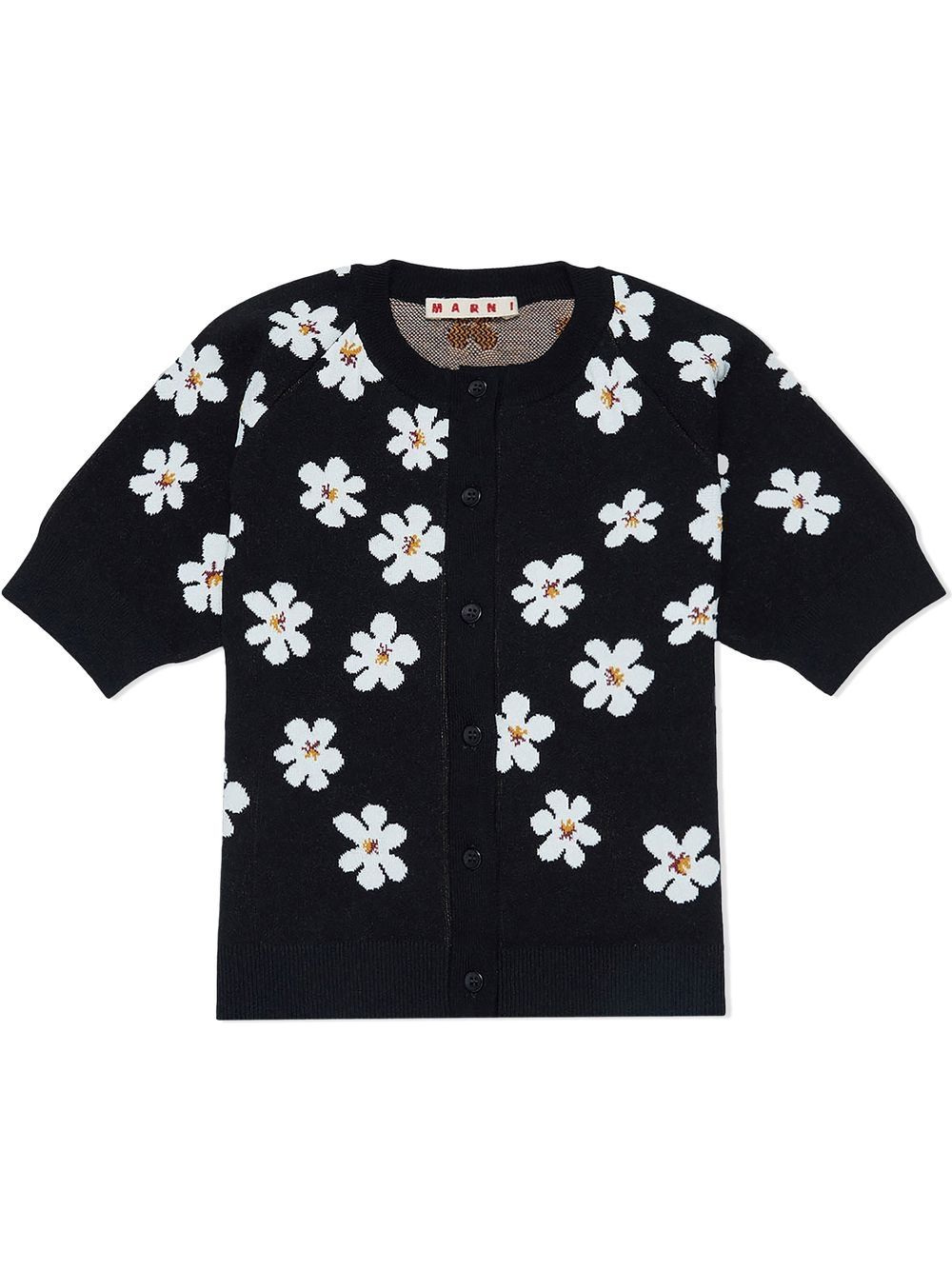 Marni Kids daisy-print short-sleeve jumper - Black von Marni Kids