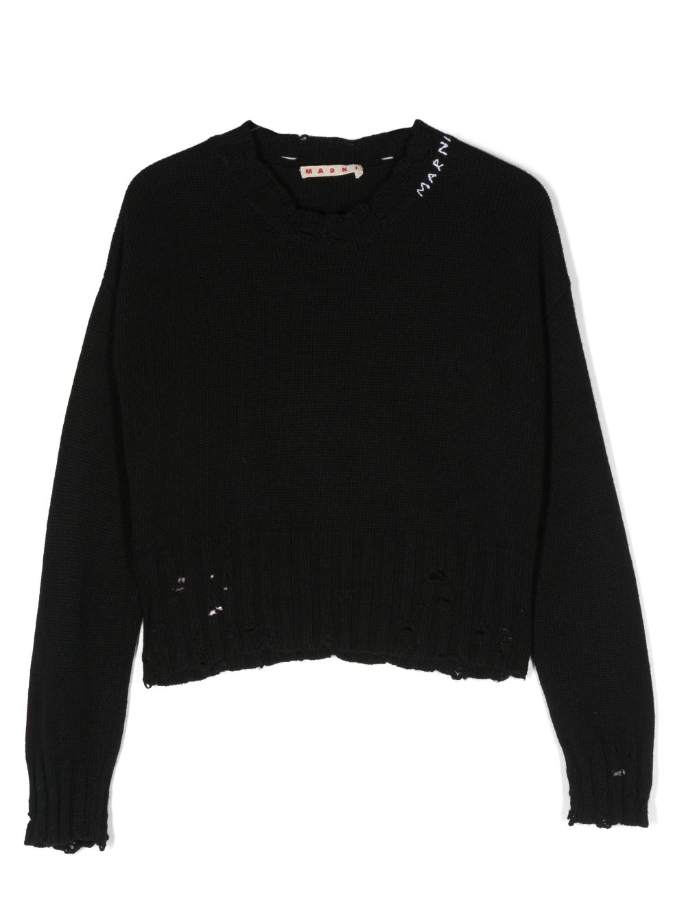 Marni Kids distressed knitted jumper - Black von Marni Kids